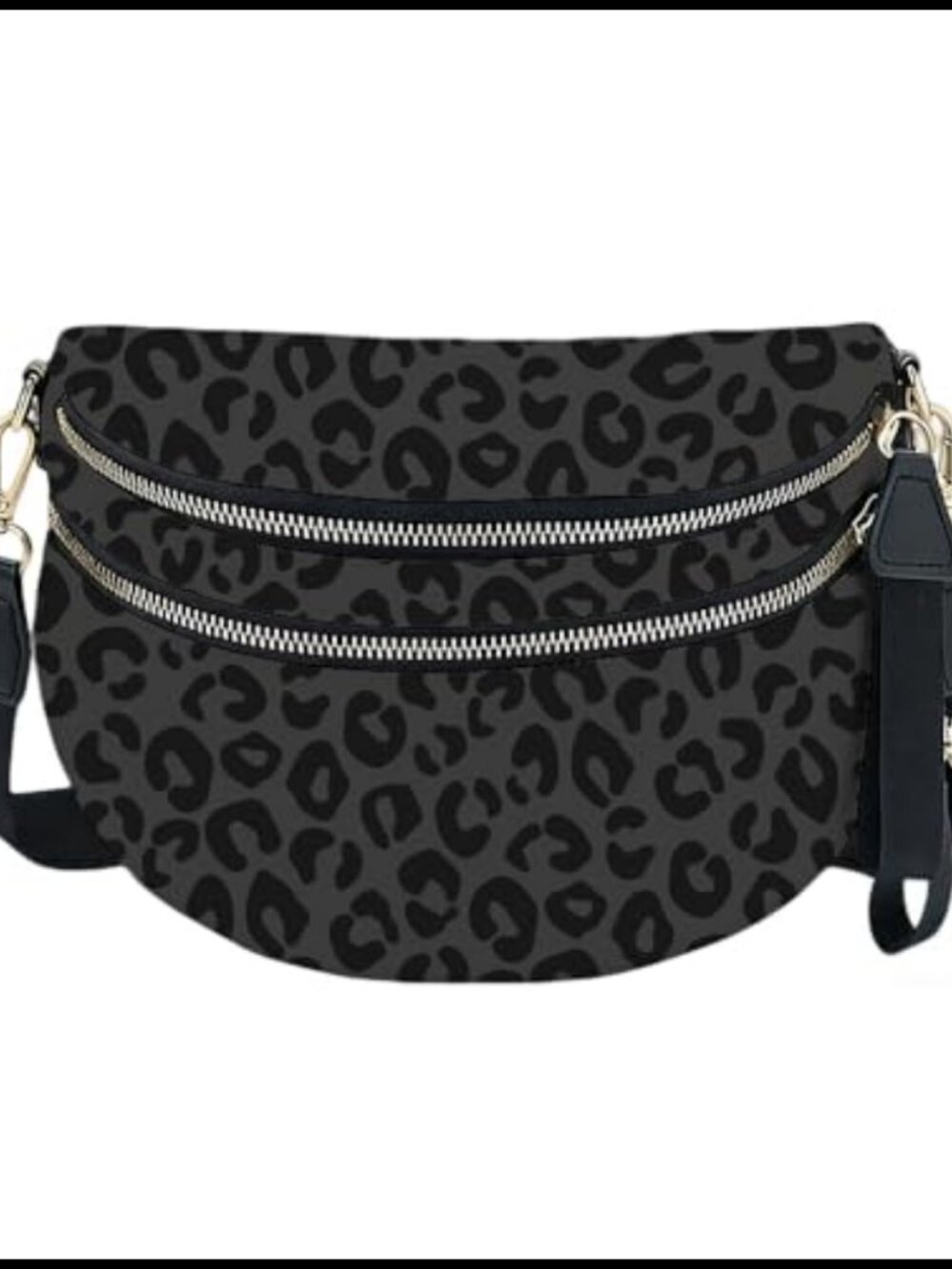 Loomifang Nylon Crossbody Bag Waist Pack 3 Zip Pockets Adjustable Strap